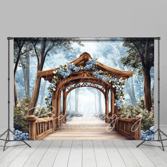 Lofaris Spring Floral Arch Forest Wedding Photo Backdrop