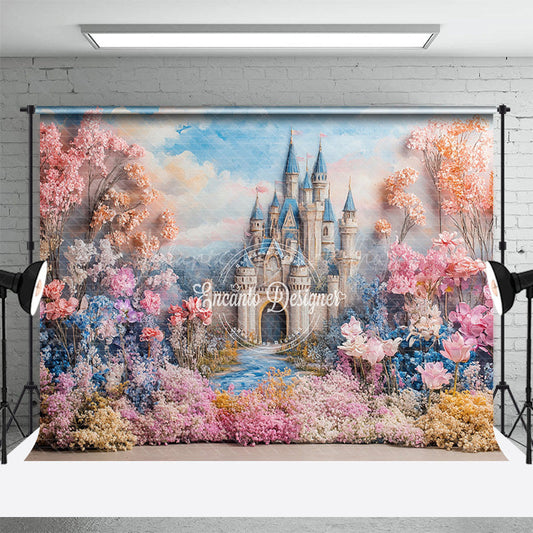 Lofaris Spring Floral Castle Sweet Fine Art Wedding Backdrop