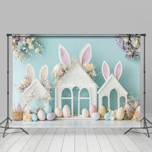Lofaris Spring Floral Eggs Bunny Easter Combo Set Backdrop
