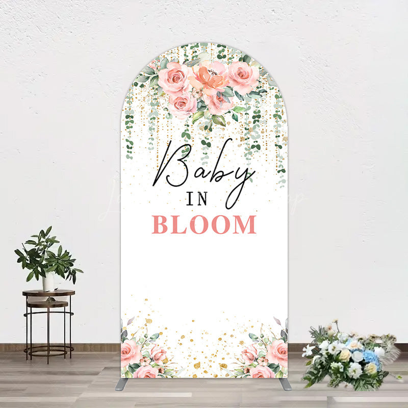 Lofaris Spring Floral Greenery Baby In Bloom Arch Backdrop