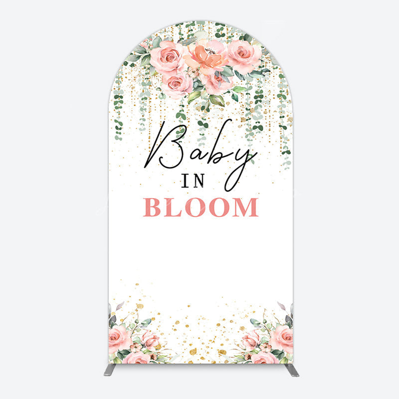 Lofaris Spring Floral Greenery Baby In Bloom Arch Backdrop