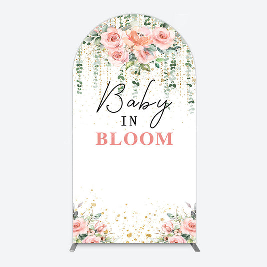 Lofaris Spring Floral Greenery Baby In Bloom Arch Backdrop
