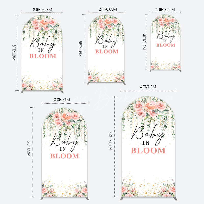 Lofaris Spring Floral Greenery Baby In Bloom Arch Backdrop