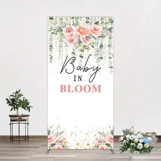 Lofaris Spring Floral Greenery Baby In Bloom Rectangle Backdrop