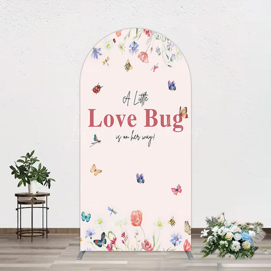 Lofaris Spring Floral Love Bug Baby Shower Arch Backdrop