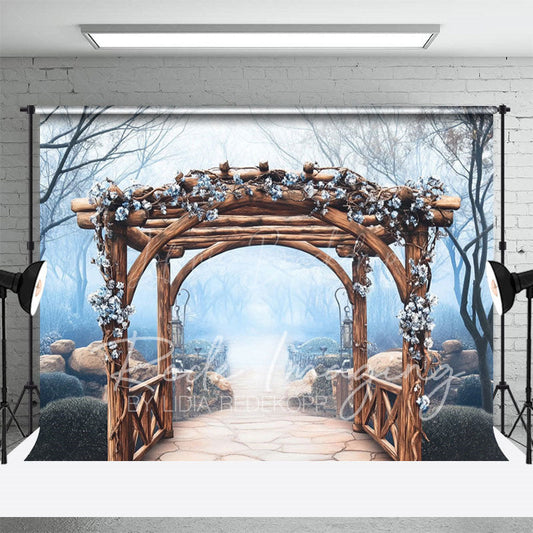 Lofaris Spring Flowers Wood Arch Pavilion Forest Backdrop