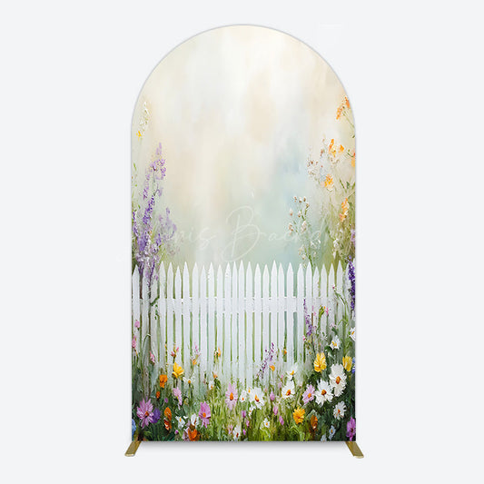 Lofaris Spring Garden Fence Wild Floral Easter Arch Bacdrop