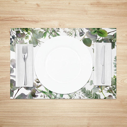 Lofaris Spring Green Botanical Placemats Set of 4 Fresh Boho Plant Design for Farmhouse Kitchen Dining Table