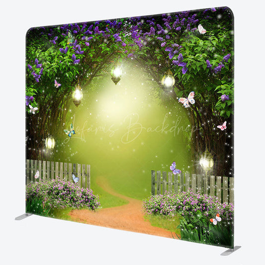 Lofaris Spring Greenery Lighted Garden Pillow Case Backdrop