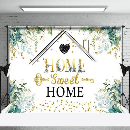 Lofaris Spring Greenery Sweet Home Key Housewarming Backdrop