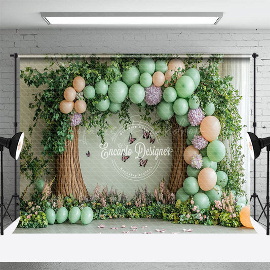 Lofaris Spring Greenery Tree Balloon Floral Cake Smash Backdrop