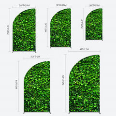 Lofaris Spring Natural Green Leaves Birthday Half Moon Arch Backdrop