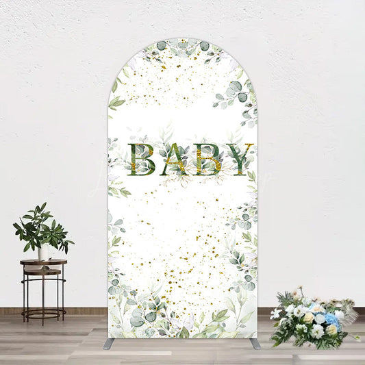Lofaris Spring Plant Gold Glitter Baby Shower Arch Backdrop