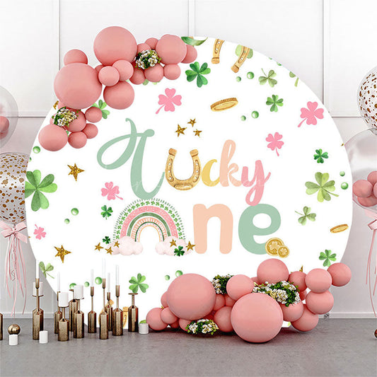 Lofaris St Patircks Clover Lucky One Round Birthday Backdrop