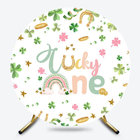Lofaris St Patircks Clover Lucky One Round Birthday Backdrop
