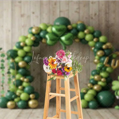 Lofaris St. Patrick’s Day Backdrop Green Balloon Arch Shamrock Lucky Photography Background Irish Festival Party Prop