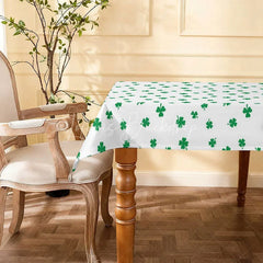 Lofaris St Patricks Day Rectangle Tablecloth Green Shamrocks Lucky Clovers Pattern Holiday Party Decoration