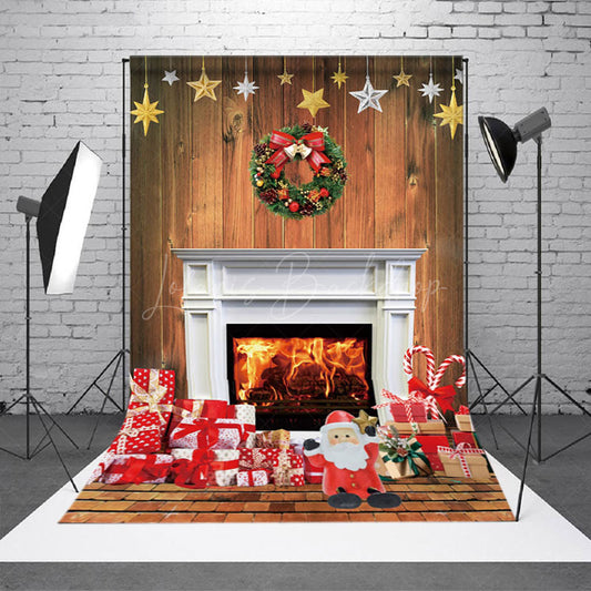 Lofaris Star Garland Decoration Christmas Fireplace Backdrop
