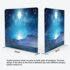 Lofaris Star of Bethlehem Tension Fabric Backdrop Bright over Snowy Mountains Background Religious Winter Holiday Decor