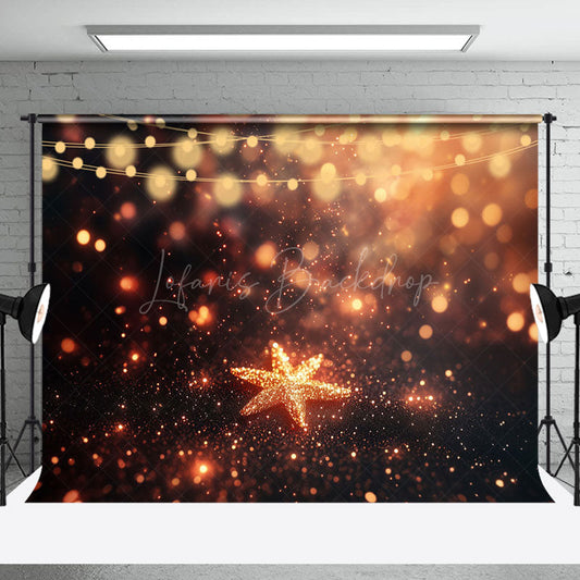 Lofaris Star Shining Black Sand Light Bokeh Photo Backdrop