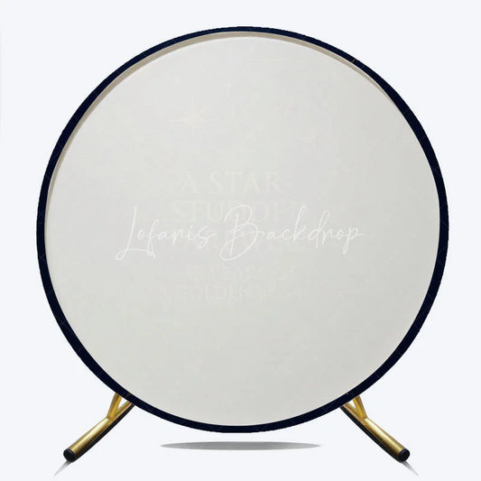 Lofaris Star Studded Farewell 48 Years Golden Legacy Round Backdrop Navy and Gold Retirement Banner