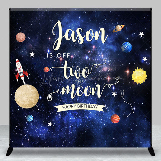 Lofaris Starry Galaxy Off Two The Moon Custom Name Backdrop