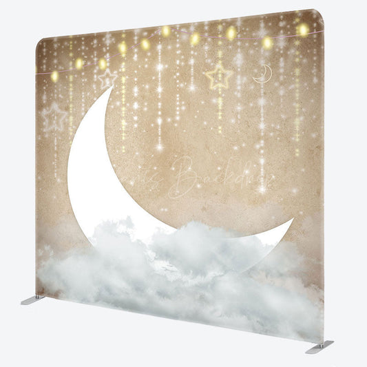 Lofaris Starry Night Moon Cloud Birthday Pillow Case Backdrop