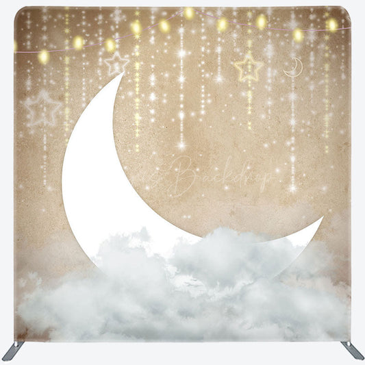 Lofaris Starry Night Moon Cloud Birthday Pillow Case Backdrop