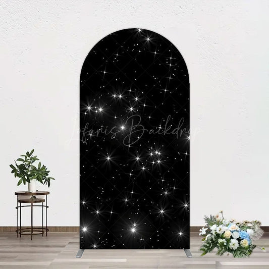 Lofaris Starry Sky Dark Night Happy Birthday Arch Backdrop