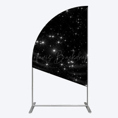 Lofaris Starry Sky Dark Night Happy Birthday Half Moon Arch Backdrop