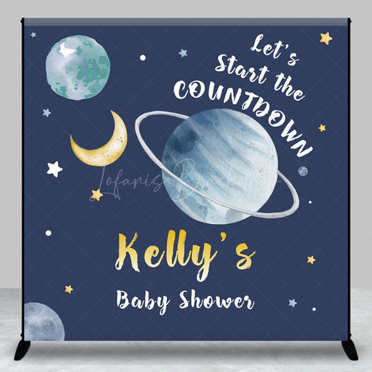 Lofaris Start The Countdown Custom Name Baby Shower Backdrop