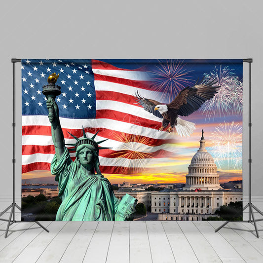 Lofaris Statue Of Liberty Celebration Eagle Photo Backdrop