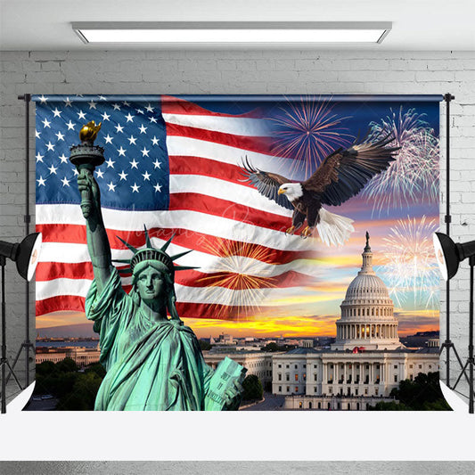 Lofaris Statue Of Liberty Celebration Eagle Photo Backdrop