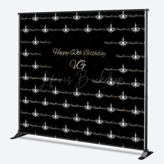 Lofaris Step And Repeat Black Silver Custom Birthday Backdrop