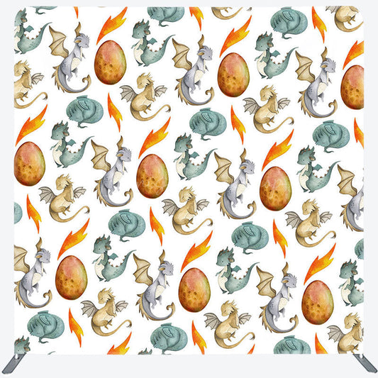 Lofaris Step And Repeat Dinosaurs Eggs Pillow Case Backdrop