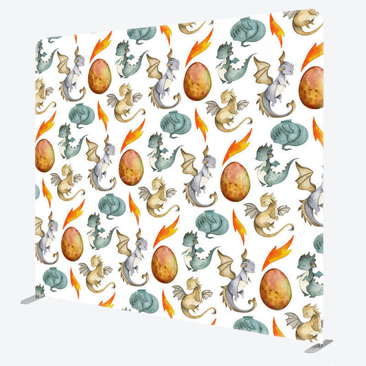 Lofaris Step And Repeat Dinosaurs Eggs Pillow Case Backdrop
