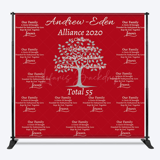 Lofaris Step And Repeat Red Custom Family Reunion Backdrop