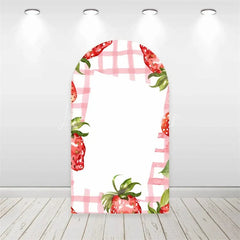 Lofaris Strawberry Pink Floral Backdrop Sweet First Birthday Decor for Girls Garden Party Photo Arch Background