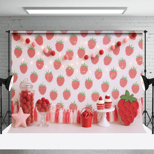 Lofaris Strawberry Wall Lights Sweet Cake Smash Backdrop