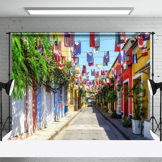 Lofaris Street Flag View Under Sunlight Photography Backdrop