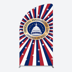 Lofaris Stripe White House Inauguration Day Half Moon Arch Backdrop