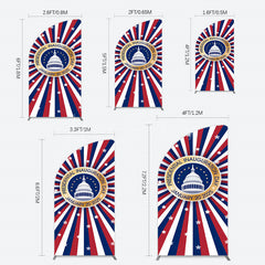 Lofaris Stripe White House Inauguration Day Half Moon Arch Backdrop