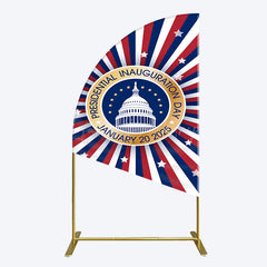Lofaris Stripe White House Inauguration Day Half Moon Arch Backdrop