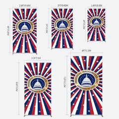 Lofaris Stripe White House Inauguration Day Rectangle Backdrop