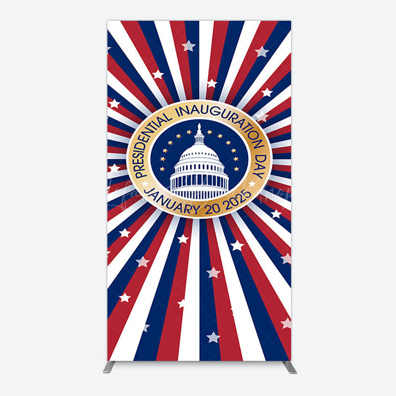 Lofaris Stripe White House Inauguration Day Rectangle Backdrop