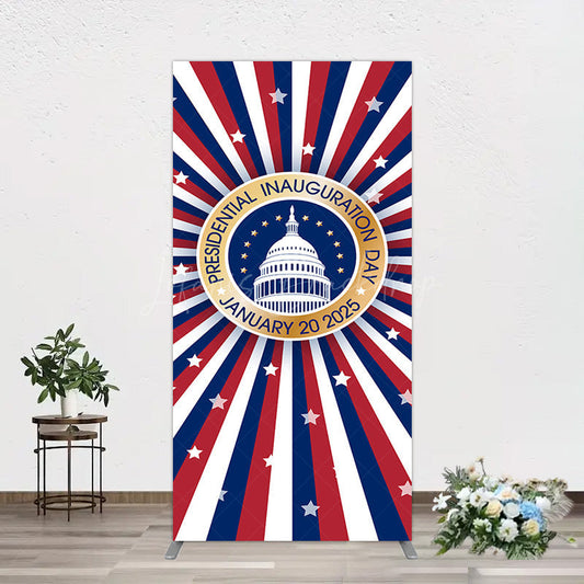 Lofaris Stripe White House Inauguration Day Rectangle Backdrop