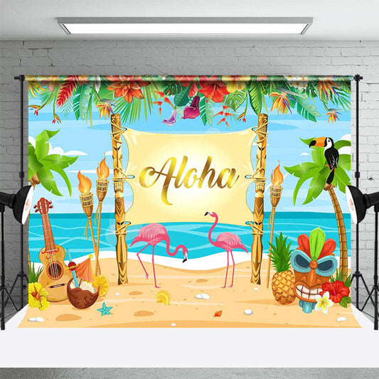 Lofaris Summer Beach Aloha Floral Hawaii Vibe Dance Backdrop