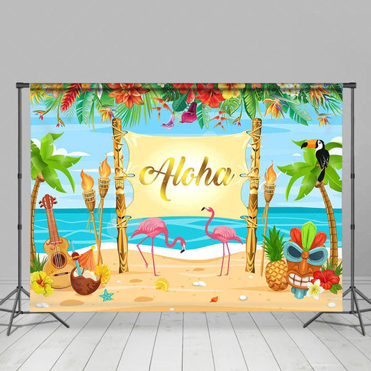 Lofaris Summer Beach Aloha Floral Hawaii Vibe Dance Backdrop
