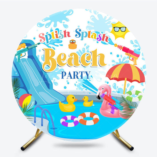 Lofaris Summer Beach Party Splish Splash Circle Backdrop