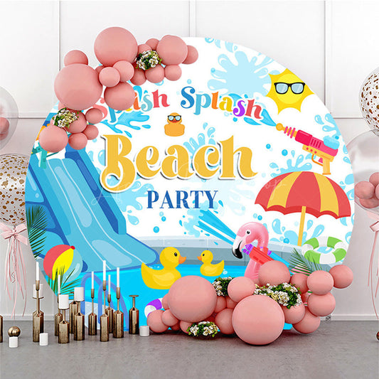 Lofaris Summer Beach Party Splish Splash Circle Backdrop